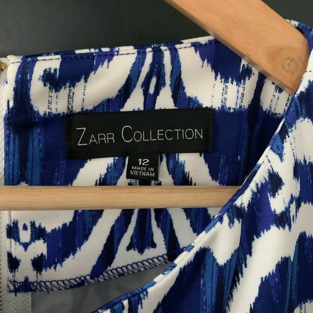 Blue and White Abstract Dress